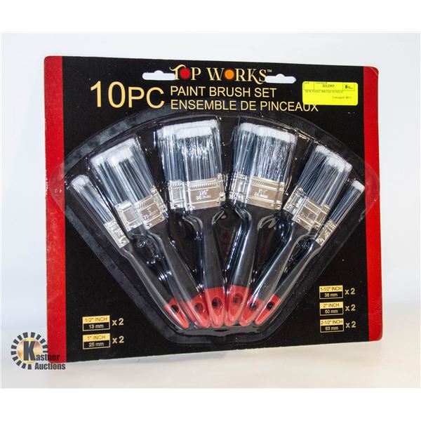NEW TOP WORKS PAINT BRUSH 10 PIECE