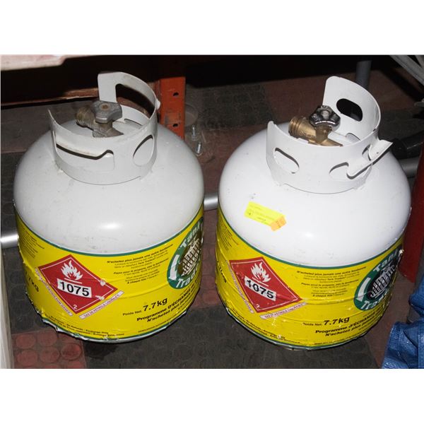 TWO PROPANE TANKS FULL. 7.7KG **NO SHIPPING**