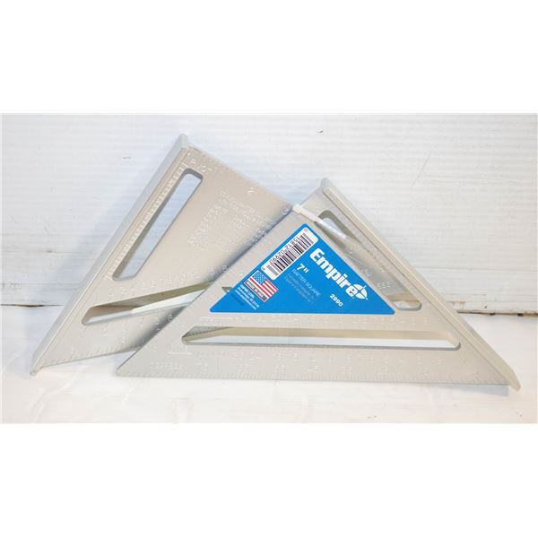2 NEW EMPIRE 7 INCH ALUMINIUM RAFTER SQUARE