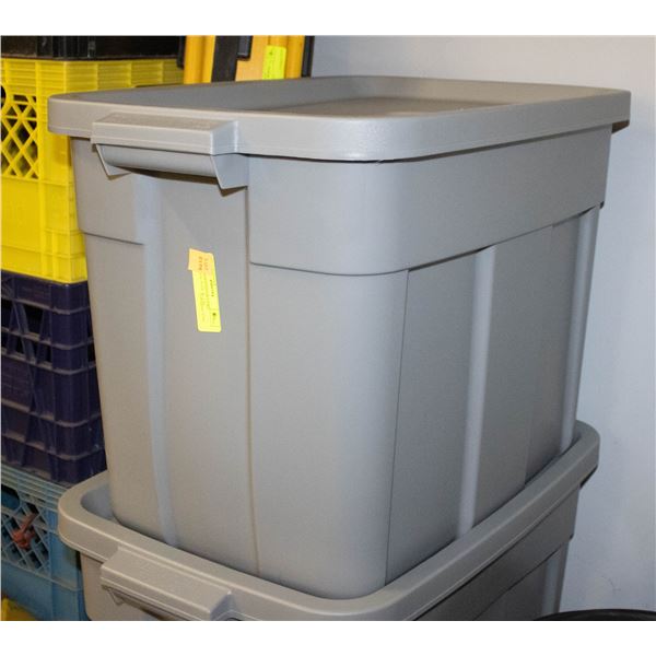 NEW RUBBERMAID 68 LITRE ROUGHNECK TOTE W. LID