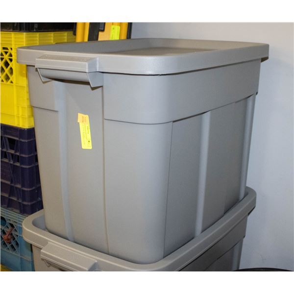 NEW RUBBERMAID 68 LITRE ROUGHNECK TOTE W. LID