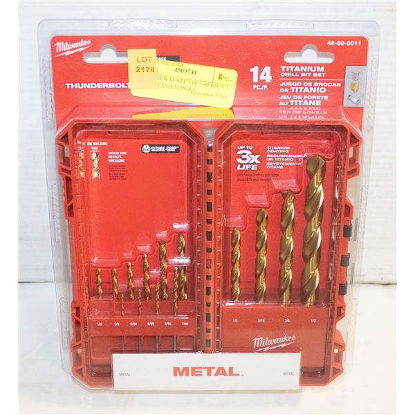 NEW MILWAUKEE THUNDERBOLT 14PC TITANIUM DRILL