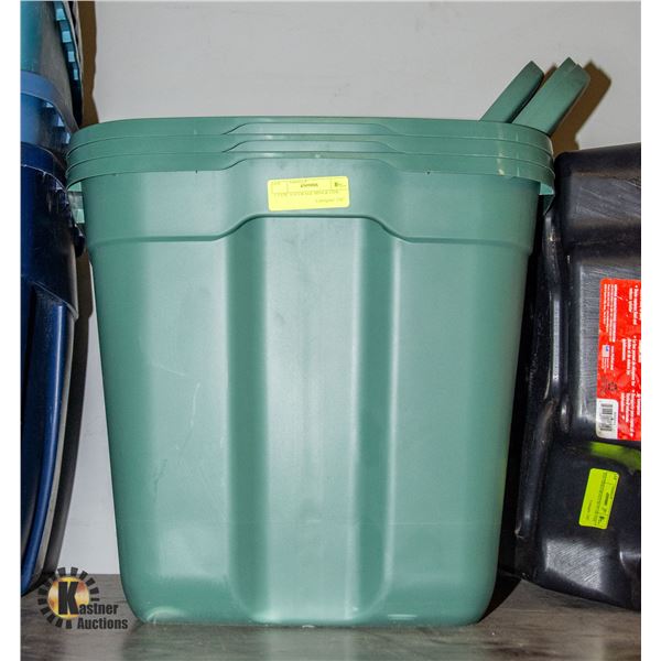 3 TYPE A STORAGE BINS & LIDS