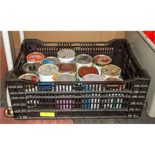 LOT OF VINTAGE OIL TINS *NO SHIPPING*