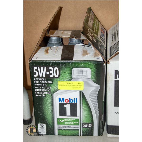 BOX OF SEALED MOBIL 1 5W-30 OIL