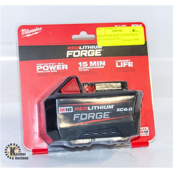 MILWAUKEE RED LITHIUM FORGE XC 6.0 HIGH OUTPUT