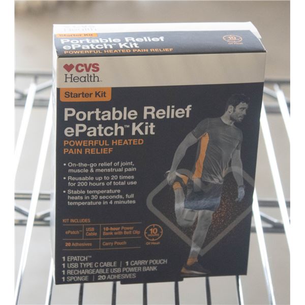 NEW CVS HEALTH PORTABLE RELIEF E PATCH STARTER KIT