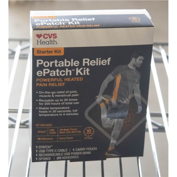 NEW CVS HEALTH PORTABLE RELIEF E PATCH STARTER KIT