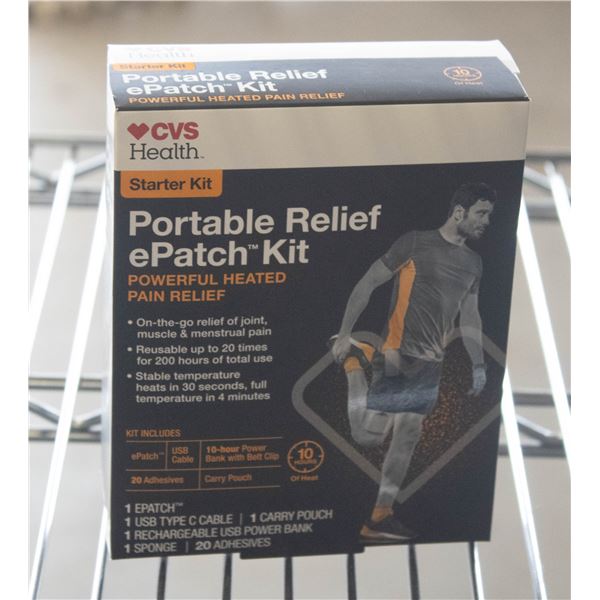 NEW CVS HEALTH PORTABLE RELIEF E PATCH STARTER KIT