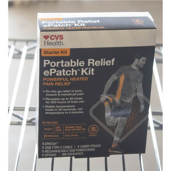 NEW CVS HEALTH PORTABLE RELIEF E PATCH STARTER KIT