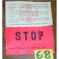 1 Santa Fe "Stop" Safety Card