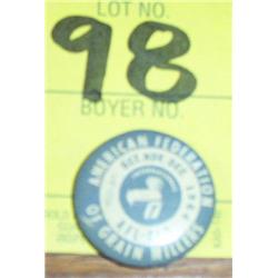 American Fed of Grain Millers Union Lapel Pin - 313