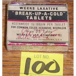"Break Up A Cold Tablets" Box