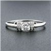 Image 2 : Antique Art Deco Platinum 0.32 ctw Cushiony Round Diamond Solitaire Petite Ring