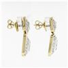 Image 4 : 18k Two Tone Gold 3.60 ctw Princess Round Diamond Large Dual Square Drop Earring