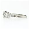Image 6 : Antique Art Deco Platinum 0.64 ctw Transitional Cut Diamond Two Row Wave Band Ri