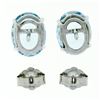 Image 3 : New 14K White Gold 2.84 ctw Oval Prong Set Aquamarine Open Basket Stud Earrings