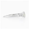 Image 5 : Vintage 14K White Gold.73 ctw Transitional Cut Diamond Engagement Ring w/ Accent
