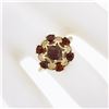 Image 3 : Vintage 10k Yellow Gold 1.65 ctw Round Brilliant Cut Garnet Cluster Platter Ring