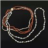 Image 5 : Vintage 14k Gold 16" Multi Strand Freshwater Pearl Coral Bead Torsade Necklace