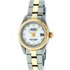 Image 2 : Rolex Ladies Two Tone White Roman Fluted Bezel Wristwatch 26MM