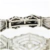 Image 6 : Antique Art Deco Esemco 14k White Gold Diamond Milgrain Filigree Buckle Bracelet