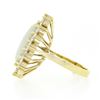 Image 6 : Vintage 14k Gold Oval Cabochon Opal w/ 4.0 ctw Round Diamond Halo Cocktail Ring