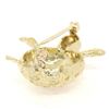 Image 5 : Petite 14K Yellow Gold Amazing Highly Detailed Textured Turtle Brooch Pin 4.33g