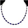 Image 1 : Natural Royal Blue Sapphire & Rhodolite Garnet Necklace