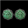 Image 1 : Natural Unheated Emerald  Sapphire Earrings