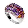Image 1 : Natural Rhodolite Amethyst Citrine Ring