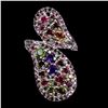 Image 1 : Natural Amethyst Sapphire Tourmaline Ring