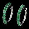 Image 1 : Natural Colombian Green Emerald Earrings