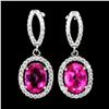 Image 1 : Natural Hot Pink Topaz Earrings