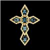 Image 1 : Natural  London Blue Topaz Cross Pendant