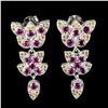 Image 1 : Natural Rhodolite Garnet Sapphire Earrings