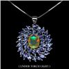 Image 1 : Natural White Opal &  Tanzanite Necklace