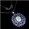 Image 2 : Natural White Opal &  Tanzanite Necklace