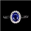 Image 1 : Natural  Oval Blue Sapphire Ring