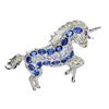 Image 1 : Natural Kyanite &  Sapphire  Unicorn Brooch