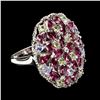 Image 2 : Natural Rhodolite Garnet & Tanzanite Ring