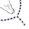 Image 2 : Natural Oval Blue Sapphire Necklace