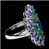 Image 2 : Natural Kyanite Emerald Tanzanite  Ring