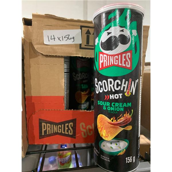 CASE LOT- Pringles Scorchin Hot SOur Cream & Onion 14 x 156g