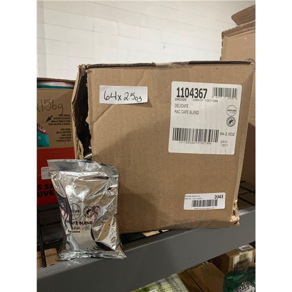 CASE LOT - Delicafe RAC Cafe Blend Coffee Beans 64 x 2.5oz