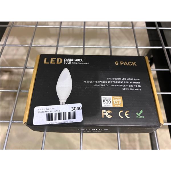 LED Candelabra Bulb Non-Dimmable 6 Pack Chandelier LED Light Bulb