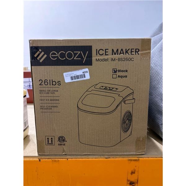 Black Ecozy Ice Maker Self Cleaning 26lbs