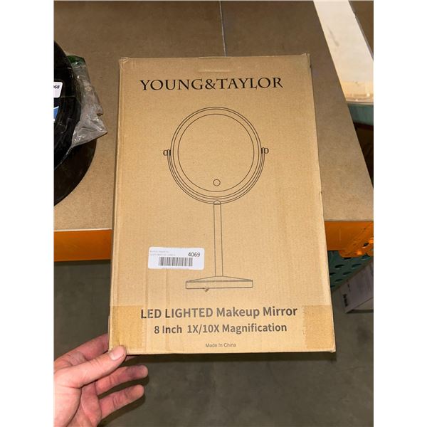 Young & Taylor LED Lighted Makeup Mirror 8" 1x/10x Magnification