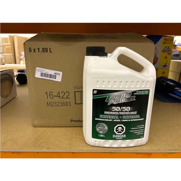 Turbo Power 50/50 Premixed Universal Antifreeze/Coolant 6 x 1.89L