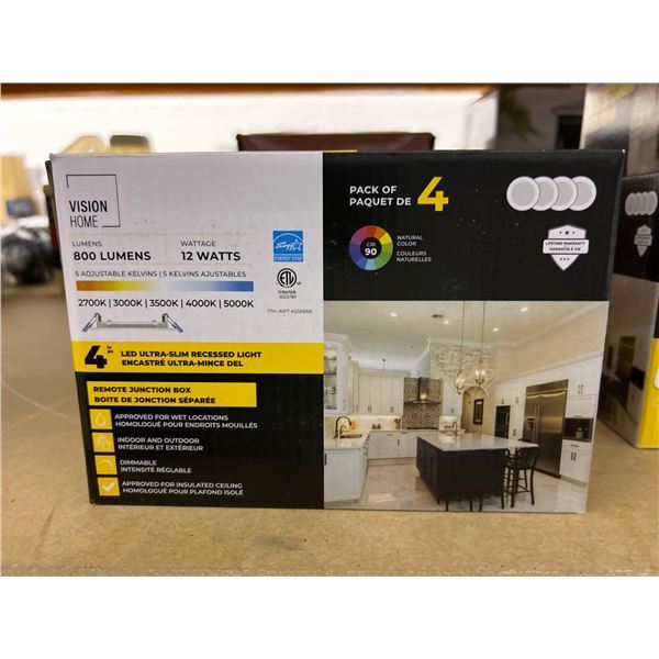 Vision Home 4 Pack LED Ultra Slim Recessed Light